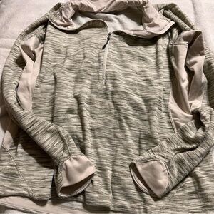 Columbia Women's Light Beige Striped Half-Zip Pullover
